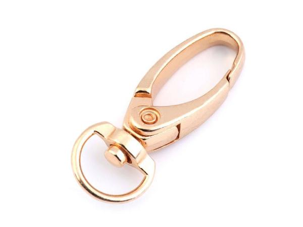 Metall Karabiner mit 10mm Fädelloch Gelbgold